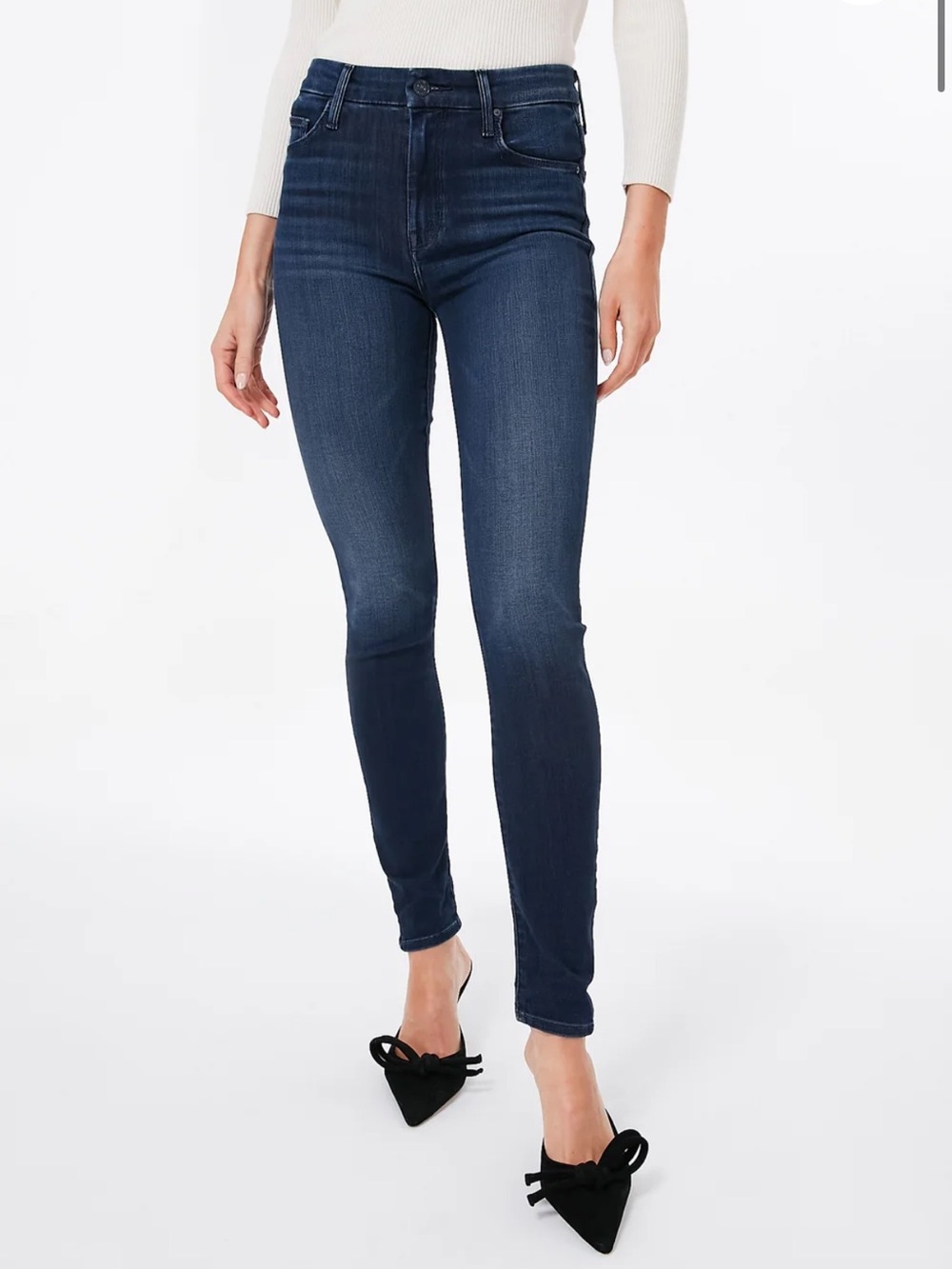 MOTHER The Looker French Electro Skinny Jeans Dark Wash Size 33